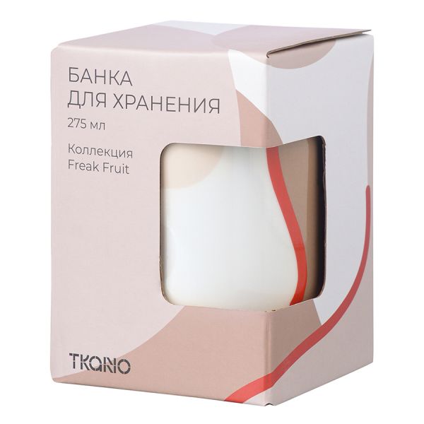 Банка для хранения бежевого цвета с авторским принтом из коллекции freak fruit 275мл