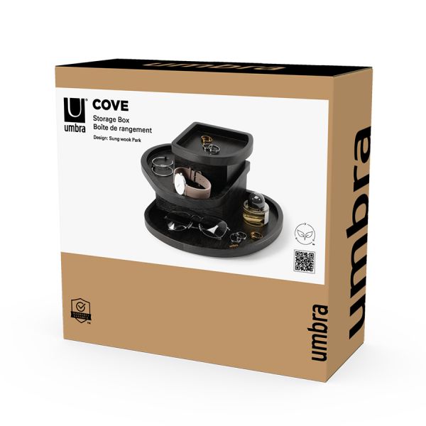 Шкатулка cove, черная Umbra
