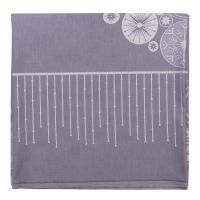 Скатерть из хлопка фиолетово-серого цвета с рисунком Ледяные узоры, new year essential, 180х180см