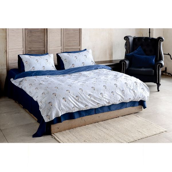 Комплект постельного белья из сатина с принтом 'Полевые цветы' из коллекции russian north, 150х200 см Tkano