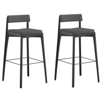 Набор из 2 барных стульев aska рогожка черный/темно-серый