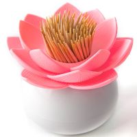 Держатель для зубочисток Lotus белый-розовый QL10156-WH-PK