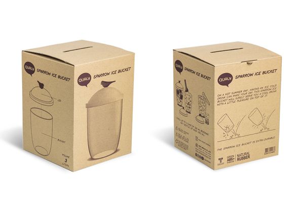 Емкость для льда sparrow белая с зеленым