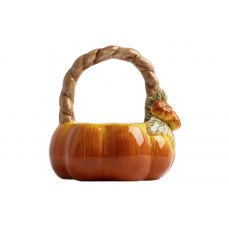 Конфетница 21х21 см, керамика, оранжево-зеленая, Тыква, Bright pumpkin ANNA LAFARG