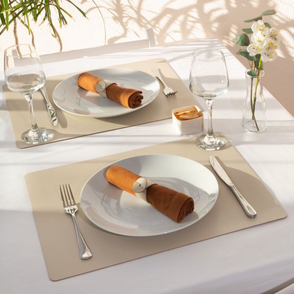 Подстановочная прямоугольная салфетка из натуральной кожи 45х35 см linen Skinnatur