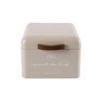 Хлебница 20х20х14 см, металл/дерево, квадратная, бежевая, Retro ANNA LAFARG