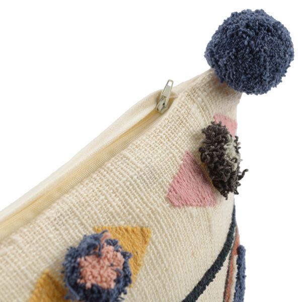 Чехол на подушку в этническом стиле с помпонами и вышивкой Птицы из коллекции ethnic 45х45 см