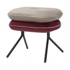 Пуф pea, велюр, бежевый/бордовый Bergenson Bjorn