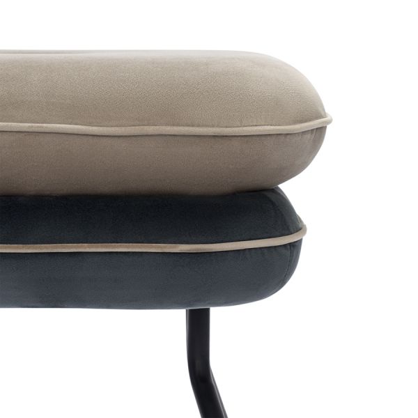 Пуф pea, велюр, бежевый/темно-серый Bergenson Bjorn