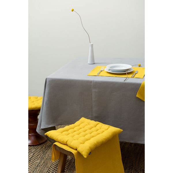 Скатерть из стираного льна серого цвета из коллекции essential 170х170 см
