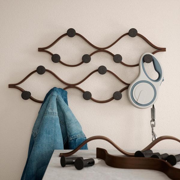 Вешалка настенная montage, 6 крючков, черный/орех Umbra
