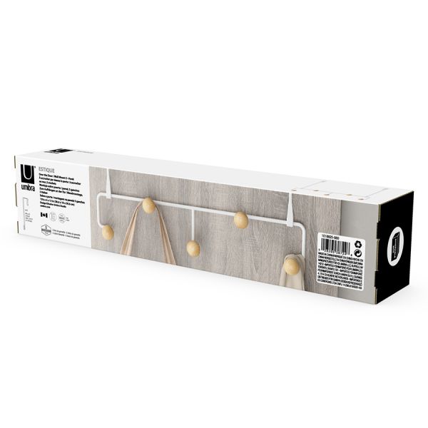 Вешалка для одежды подвесная estique, белая/натуральное дерево Umbra