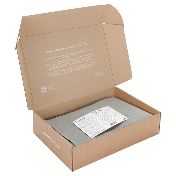 Скатерть из стираного льна серого цвета из коллекции essential 170х170 см
