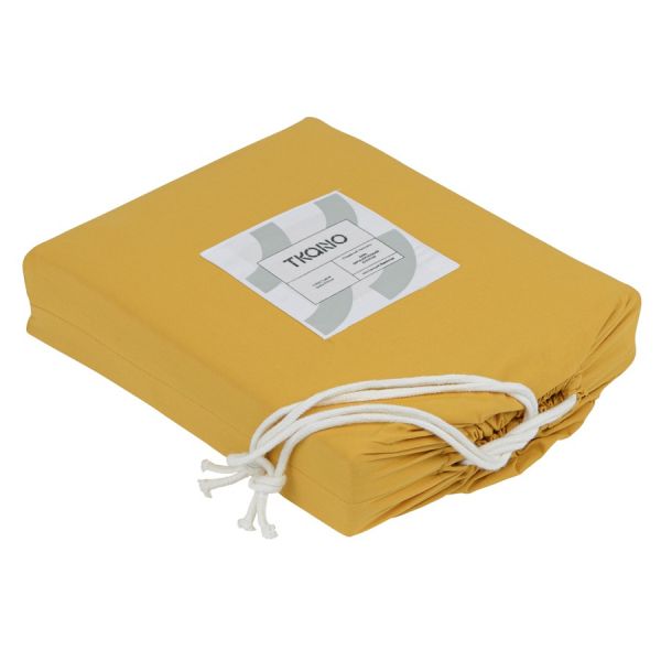 Простыня горчичного цвета из органического стираного хлопка из коллекции essential, 180х270 см Tkano