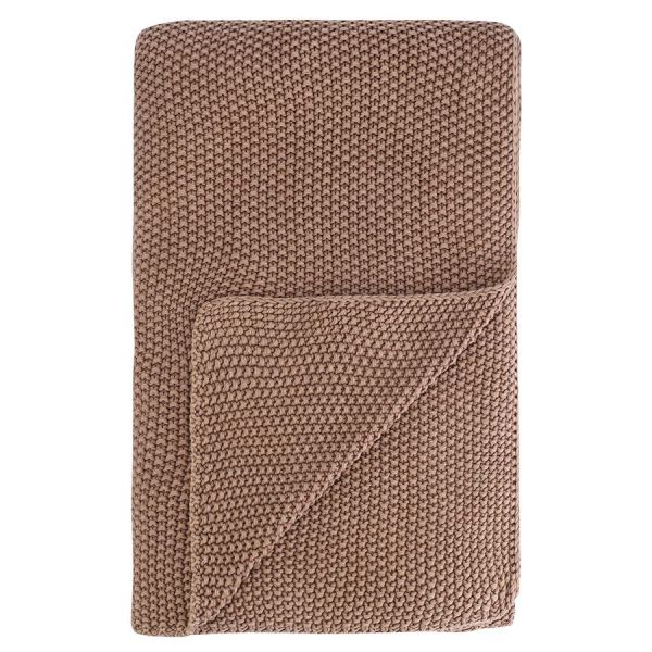 Плед из стираного хлопка цвета мокко из коллекции essential, 130x180 см Tkano