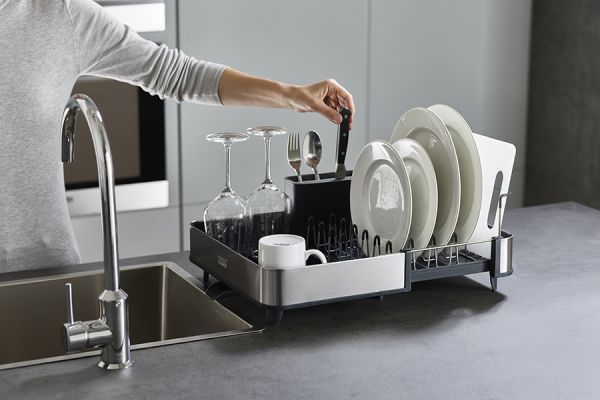 Сушилка для посуды раздвижная extend steel серая