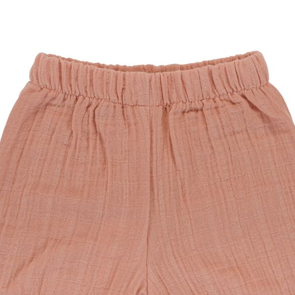 Шорты из хлопкового муслина цвета пыльной розы из коллекции essential 18-24m