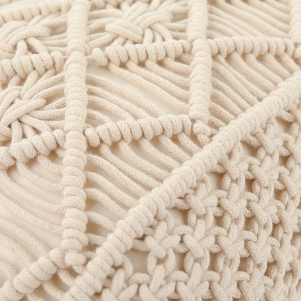 Чехол на подушку макраме светло-бежевого цвета из коллекции Ethnic 35х60 см