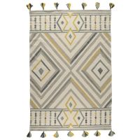 Ковер из хлопка с контрастным узором и кисточками из коллекции ethnic 160х230 см