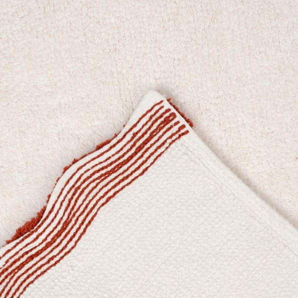 Коврик для ванной с кантом терракотового цвета из коллекции trendy ruffles, 50x80 см Tkano