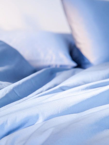 Комплект постельного белья из премиального сатина джинсово-синего цвета из коллекции essential, 150х200 см Tkano