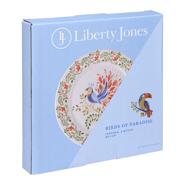 Набор тарелок love birds из коллекции birds of paradise в подарочной упаковке, 21 см, 2 шт Liberty Jones