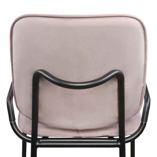 Стул ror, double frame, велюр, черный/розовый