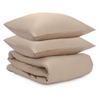 Комплект постельного белья из сатина светло-коричневого цвета из коллекции essential, 200х220 см Tkano