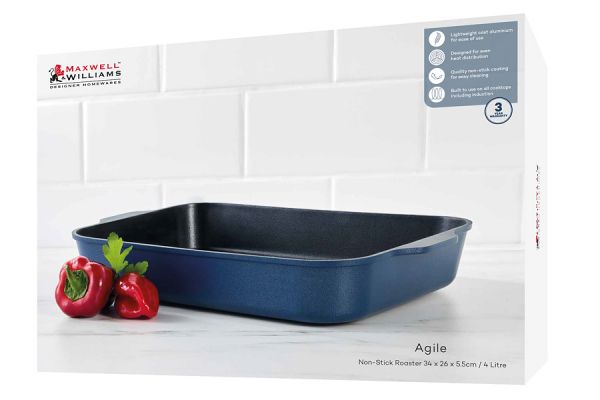 Форма для запекания Agile, синяя, 34x26x5,5 см Maxwell & Williams