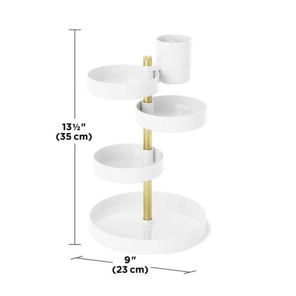 Органайзер настольный pirouette, белый/латунь Umbra