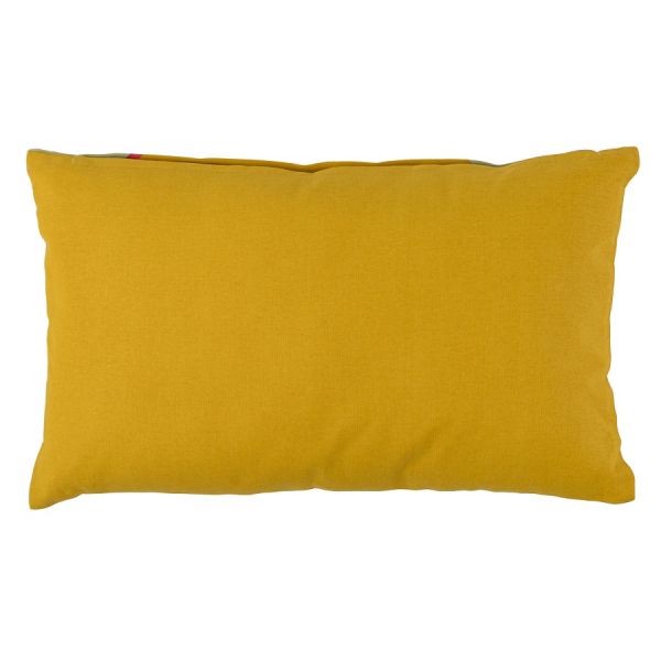 Подушка декоративная из хлопка горчичного цвета с авторским принтом из коллекции freak fruit