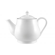 Чайник заварочный 1 л, фарфор, белый, с серебристым кантом, White Platinum Maxwell & Williams