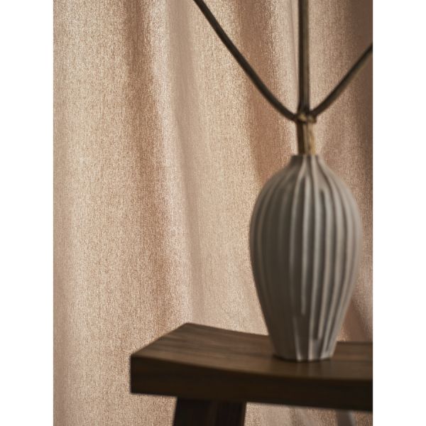 Штора из хлопка с помпонами бежево-серого цвета из коллекции essential, 150х290 см Tkano