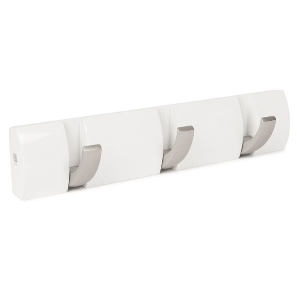 Вешалка настенная горизонтальная Flip 3 крючка белая