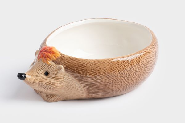 Конфетница 21х15 см, керамика, коричневая, Еж с листом, Autumn forest ANNA LAFARG
