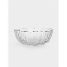 Салатник 15 см, 520 мл, стекло, с серебристым кантом, мятая фактура, Pianо Anna Lafarg