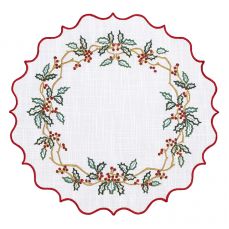 Набор из двух салфеток под приборы festive wreath из коллекции new year essential, D38 см Tkano