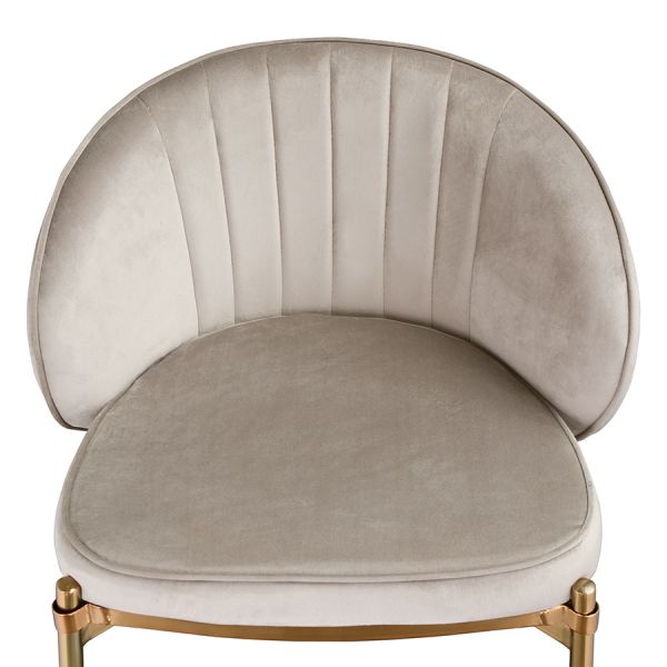 Стул барный coral, велюр, серо-бежевый Bergenson Bjorn