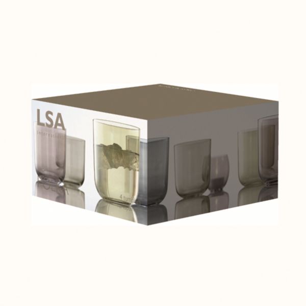 Набор из 4 стаканов Polka 420 мл металлик