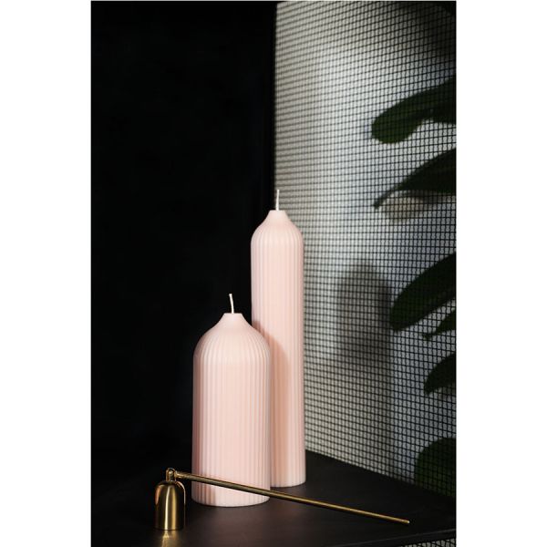 Свеча декоративная бежево-розового цвета из коллекции edge 16,5 см