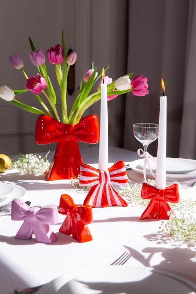 Подсвечник bow, 11х12х5 см, красно-белый Doiy