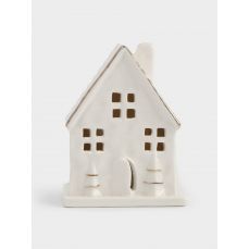 Статуэтка с подсветкой 8 см, фарфор, бело-золотистый, Дом, Townlet Anna Lafarg