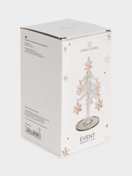 Статуэтка 15 см, с подвесками, стекло, серебристая, Ель со снежинками, Event ANNA LAFARG