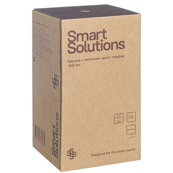 Кружка с ситечком jaunt, 540 мл, голубая