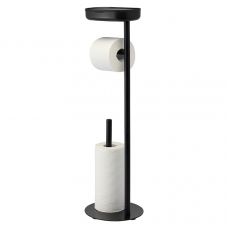 Держатель для туалетной бумаги с полочкой slim, черный Bergenson Bjorn Bath