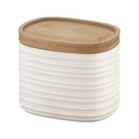 Емкость для хранения с бамбуковой крышкой tierra 500 мл молочно-белая Guzzini