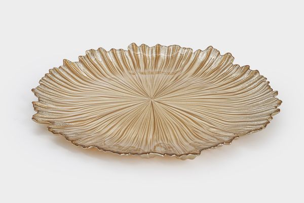 Тарелка обеденная 28 см, стекло, золотистая, Ray ANNA LAFARG