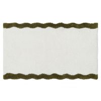 Коврик для ванной с кантом оливкового цвета из коллекции trendy ruffles, 50x80 см Tkano