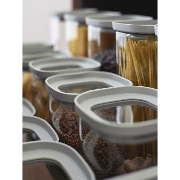 Банка для хранения стеклянная с крышкой 1.5 л, светло-серая Smart Solutions