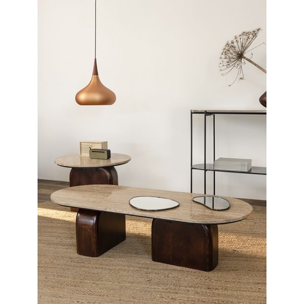 Столик журнальный torhill, бежевый/орех Bergenson Bjorn